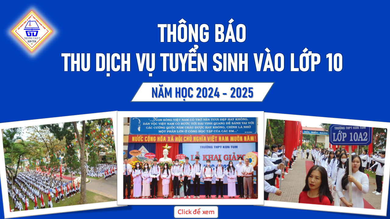 THÔNG BÁO THU DỊCH VỤ TUYỂN SINH LỚP 10 NĂM HỌC 2024 - 2025